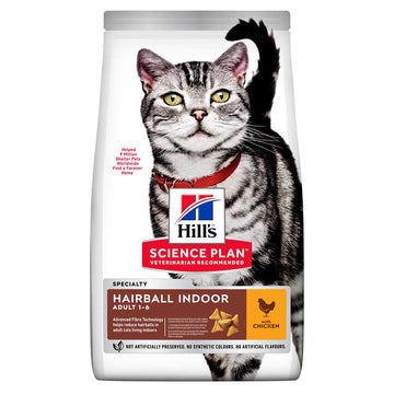 HILL'S SCIENCE PLAN Hairball Indoor Alimento para Gatos con Pollo bola de pelo 3kg