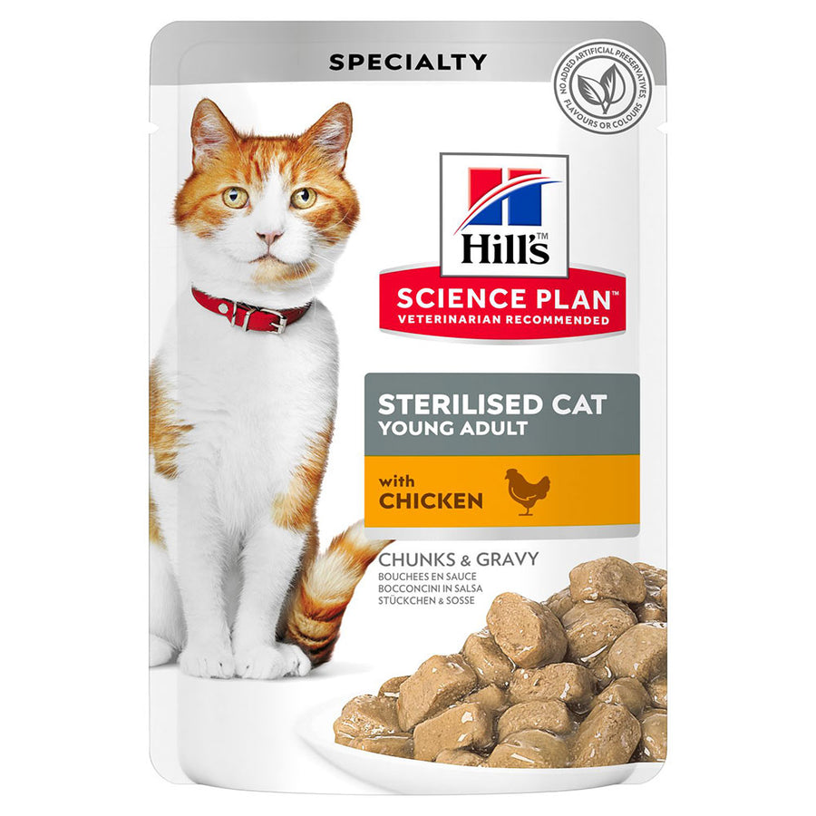 HILL'S SCIENCE PLAN Sterilised Cat Alimento para Gatos Jóvenes Pollo Húmedo 12x85g