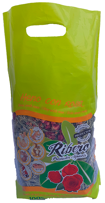 Ribero heno con rosa roedores 500 gr